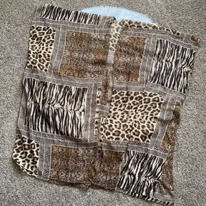 Jessica McClintock Thin Sheer Animal Print Rhinestone Poncho Kimono Womens OS